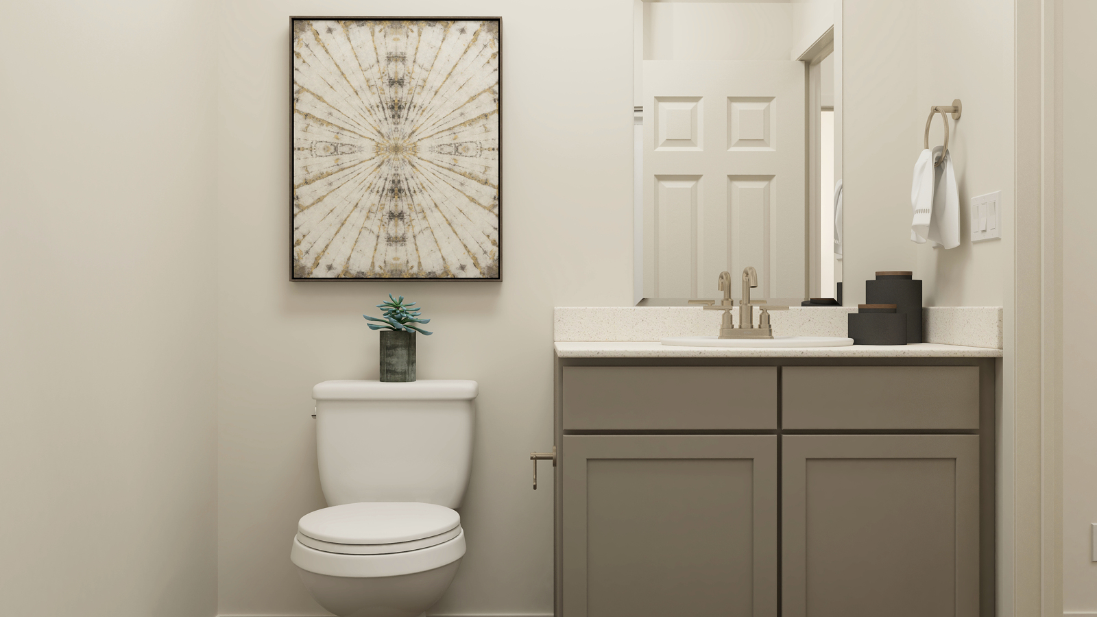 A bathroom with a toilet and sink.