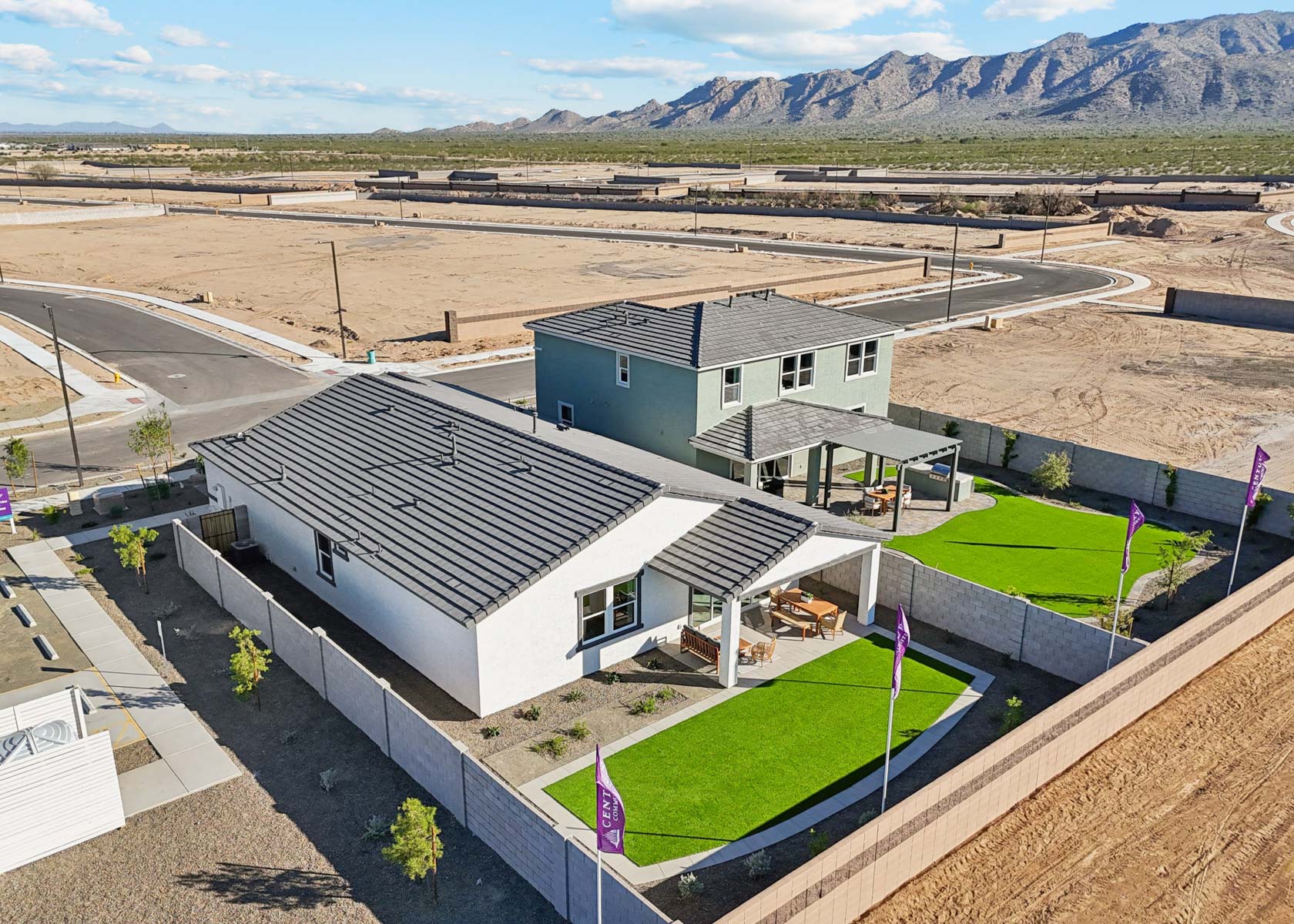 A building with a grass yard.