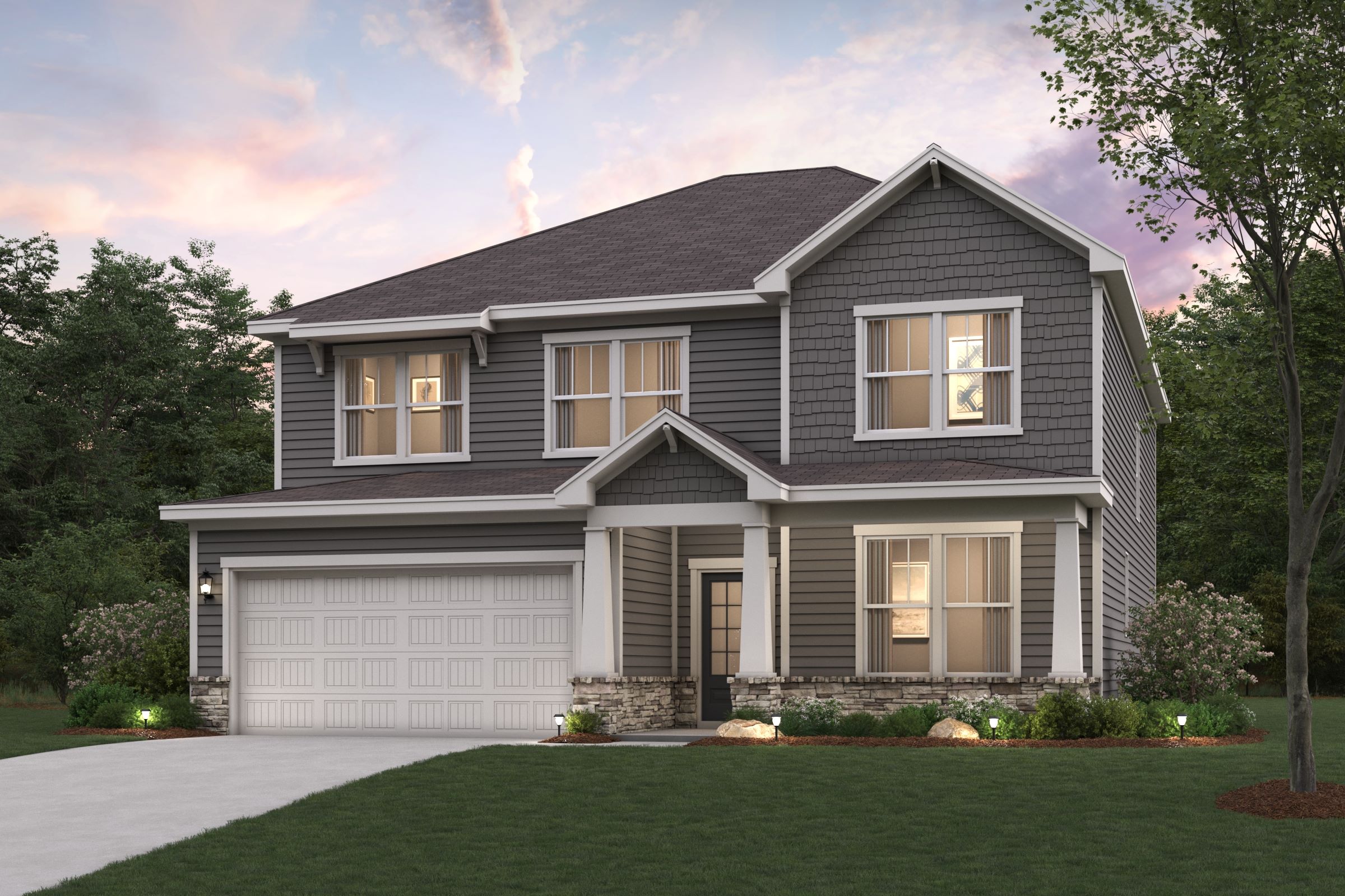 A house with a garage.