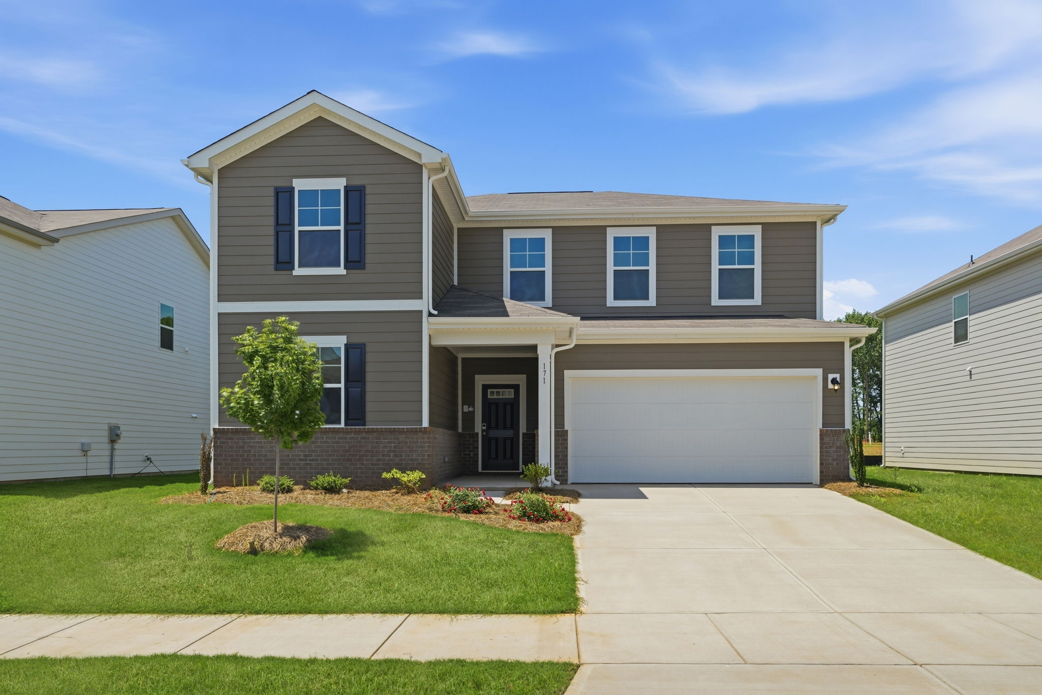 A house with a driveway.