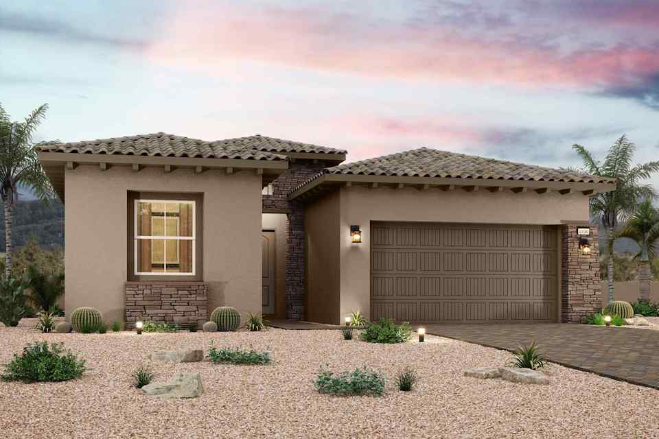 A house with a garage and a driveway.