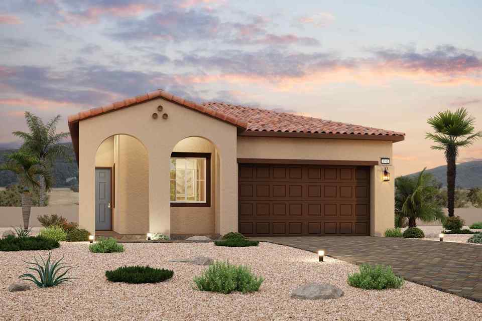 A house with a large front yard.