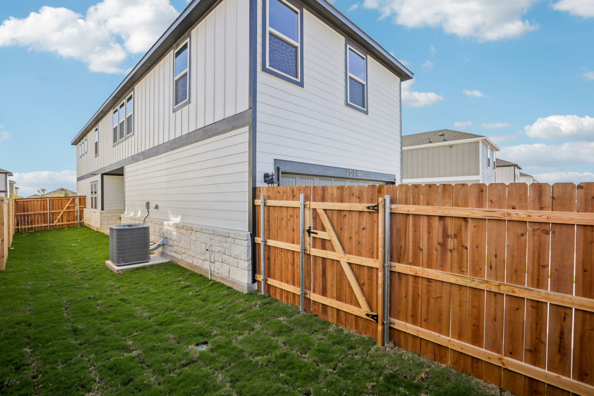 A house with a fence.