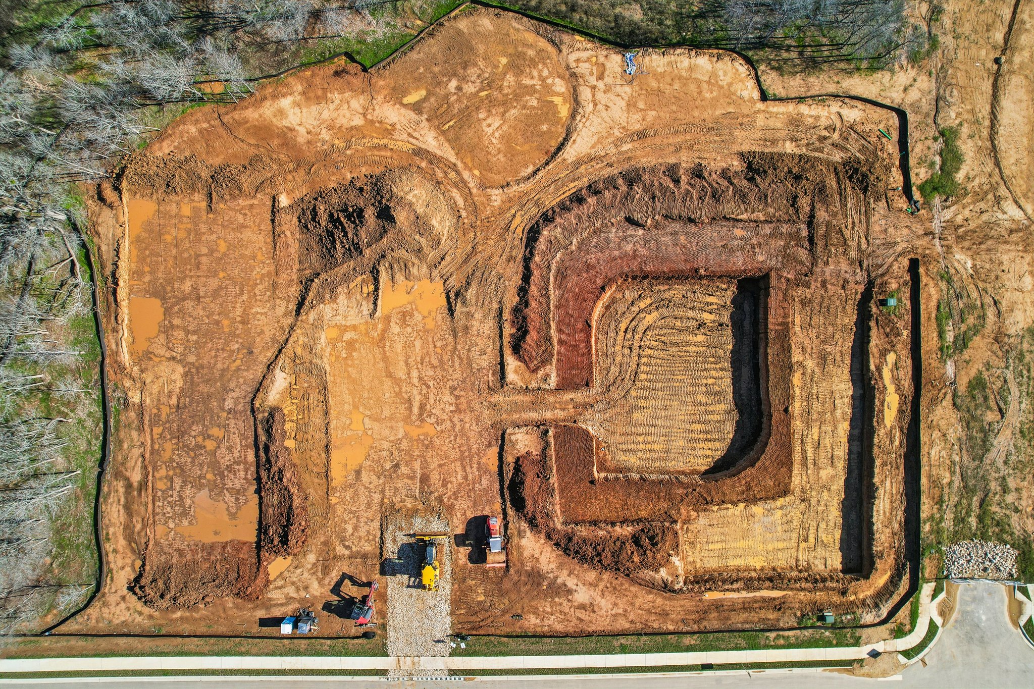 A large stone building.
