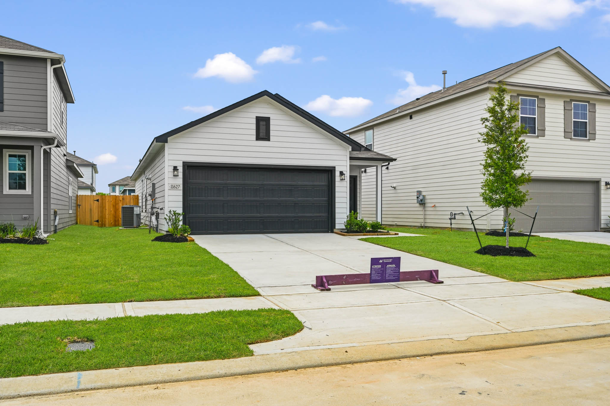 A house with a driveway.