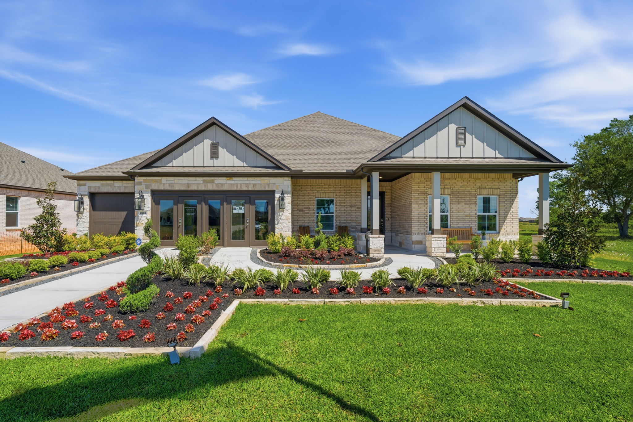 A house with a large front yard.