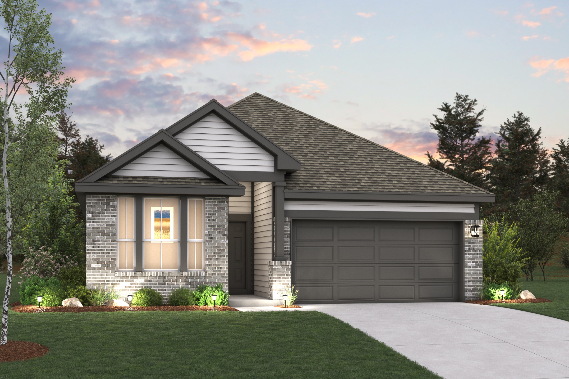 A house with a garage.