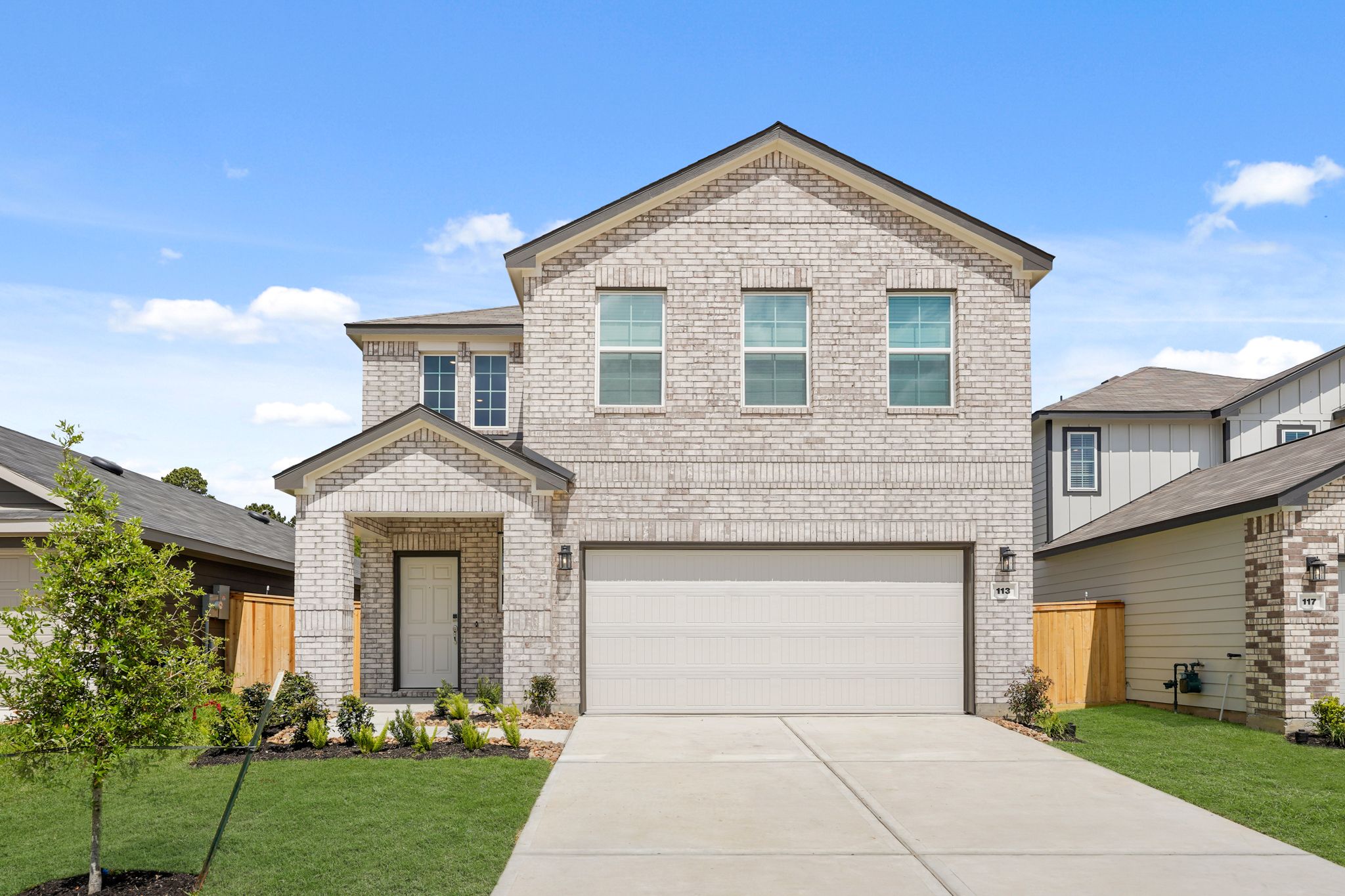 A house with a garage.