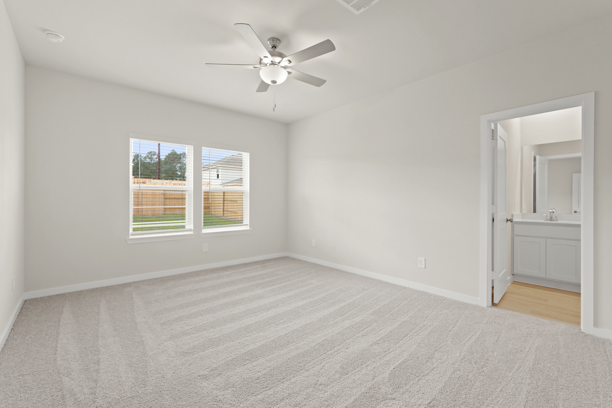 A large empty living room.