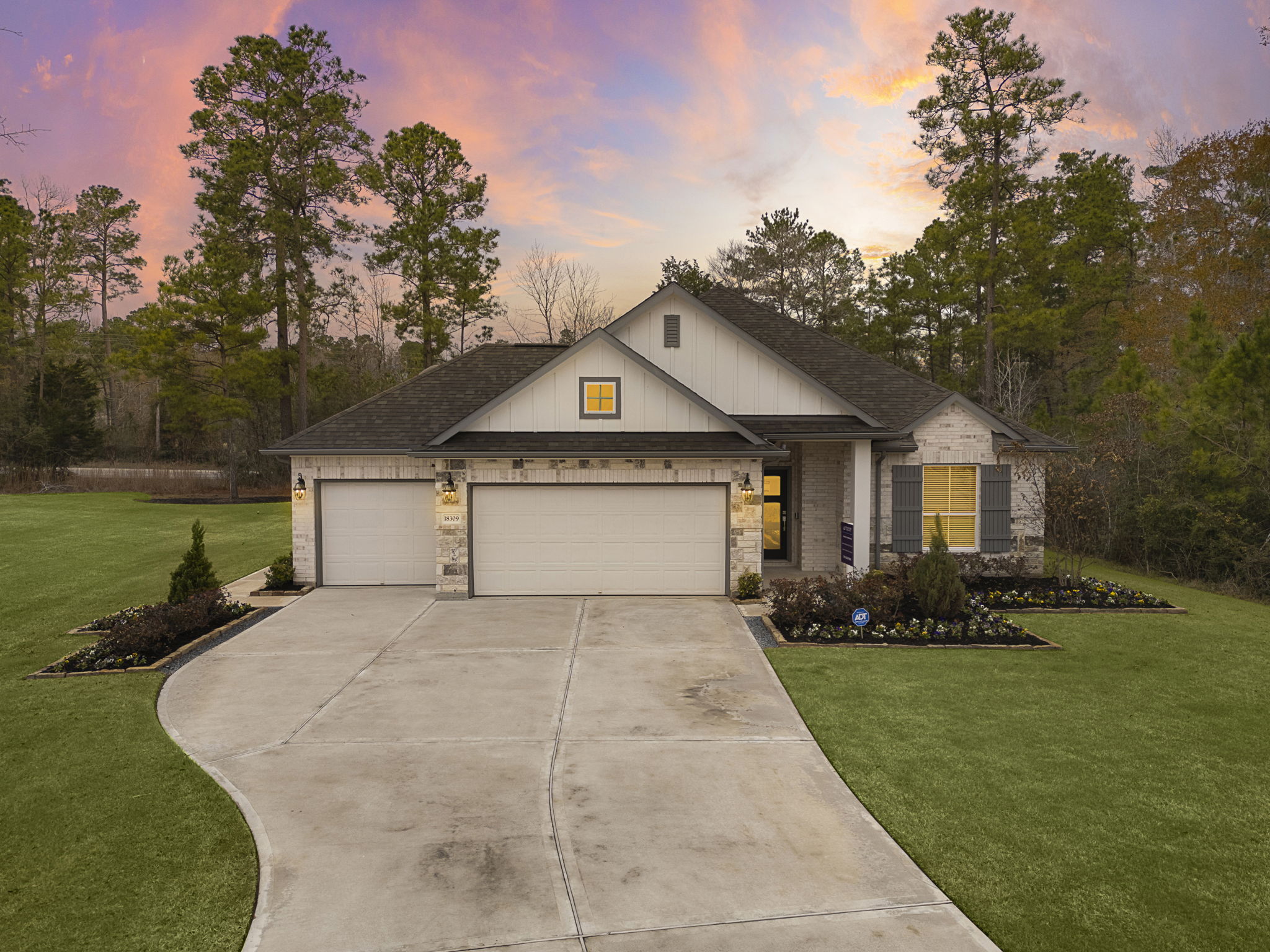 A house with a driveway.