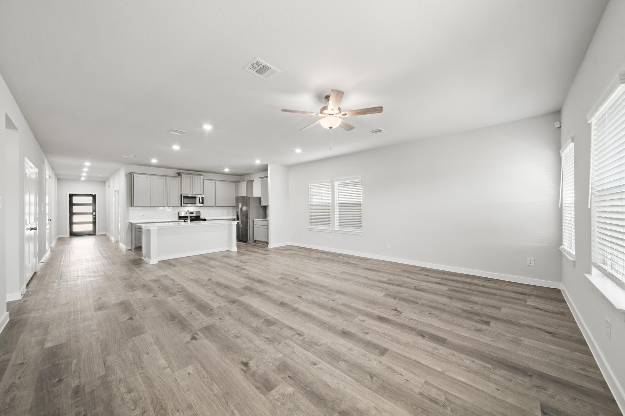 A large empty living room.