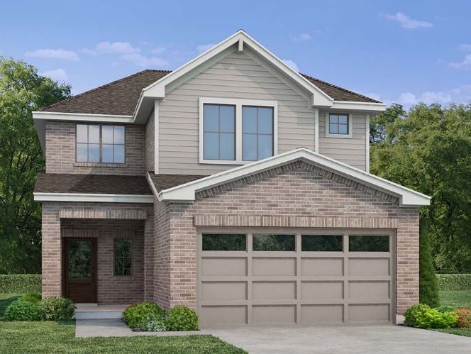 A house with a garage.