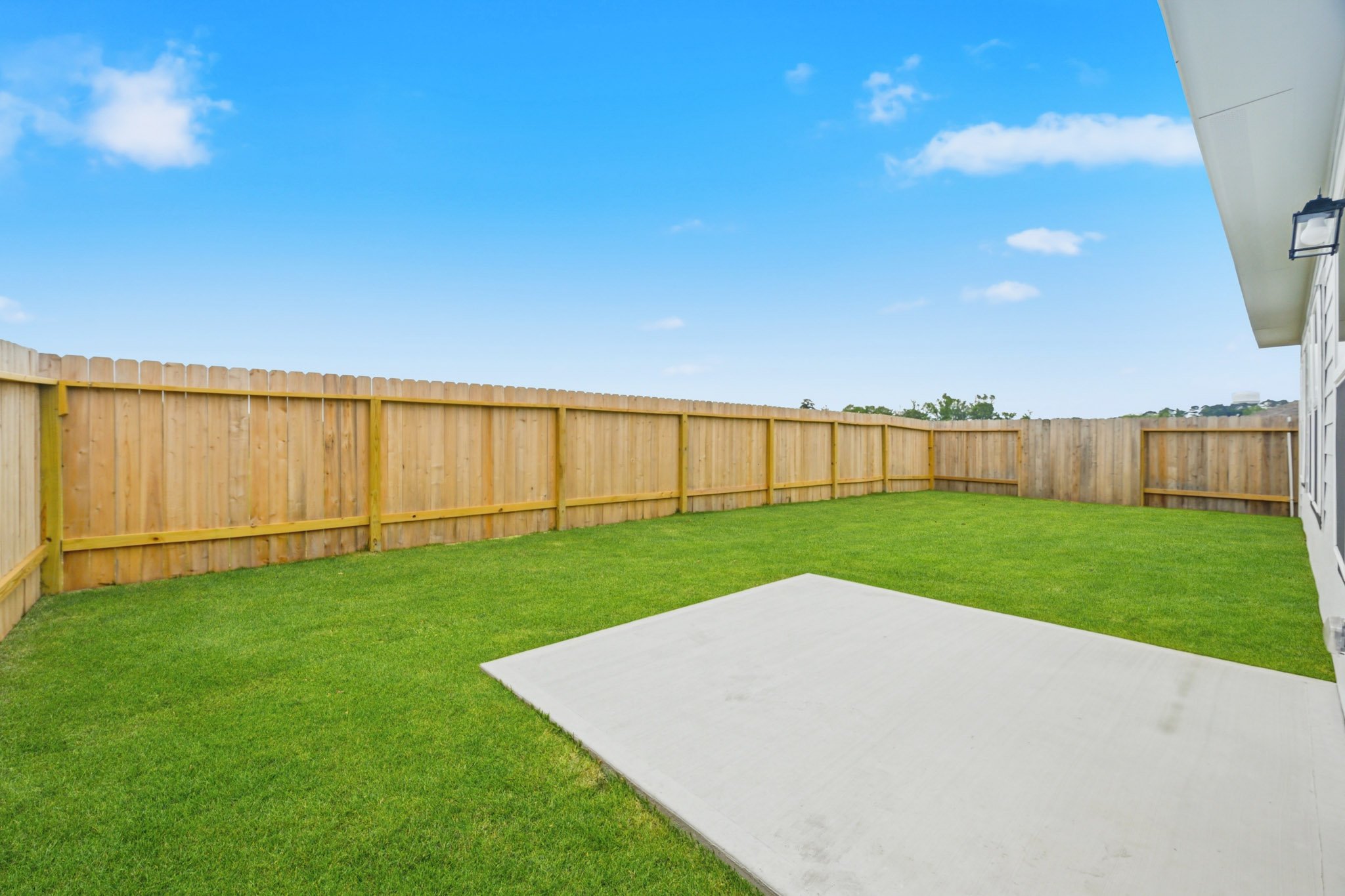 A fenced in yard.