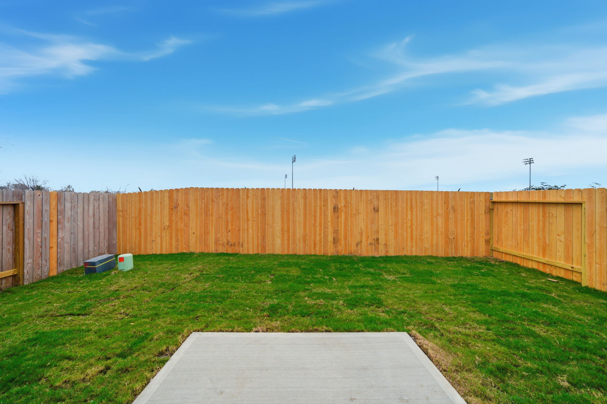 A fenced in yard.