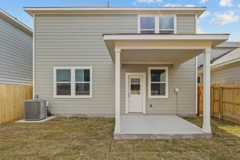 A house with a garage.