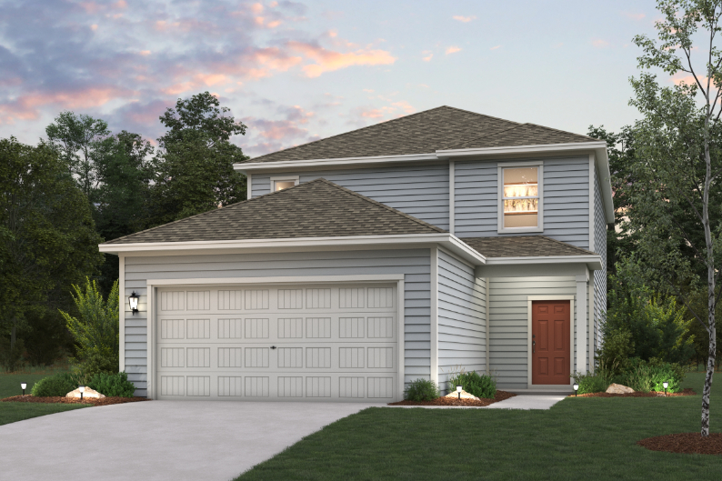 A house with a garage.