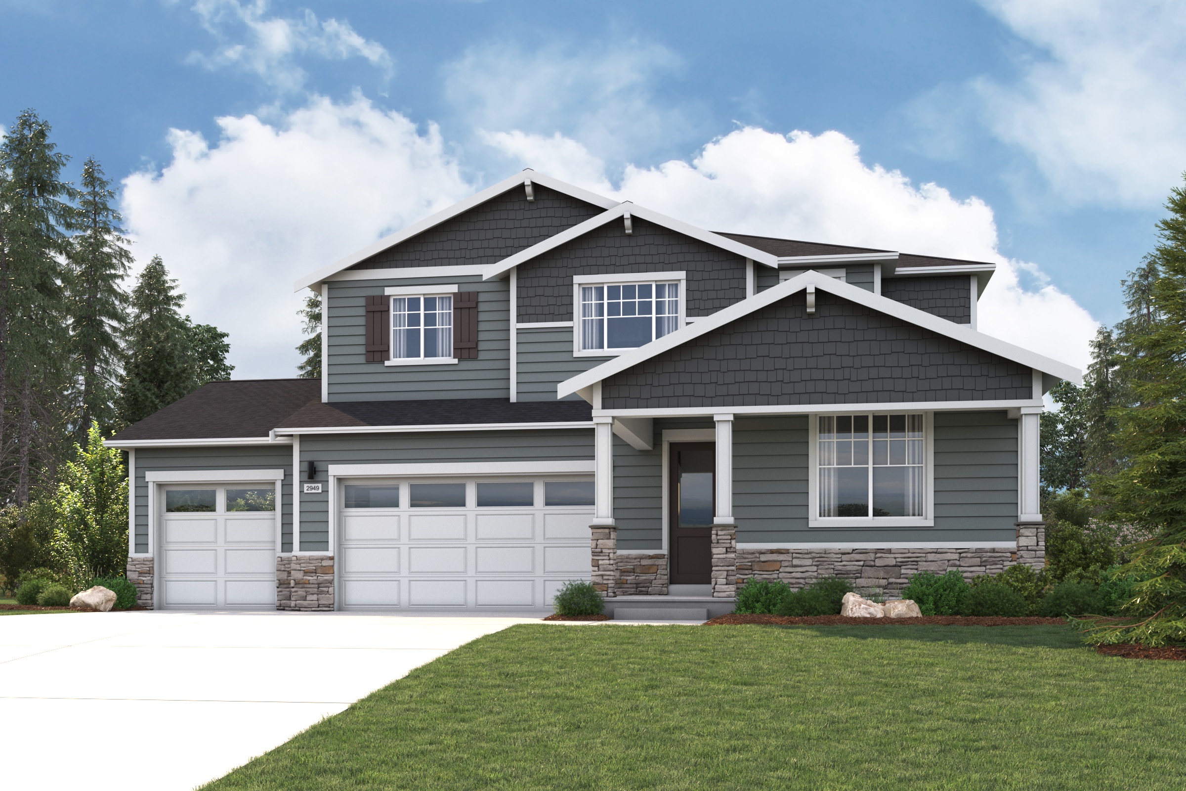 A house with a garage.