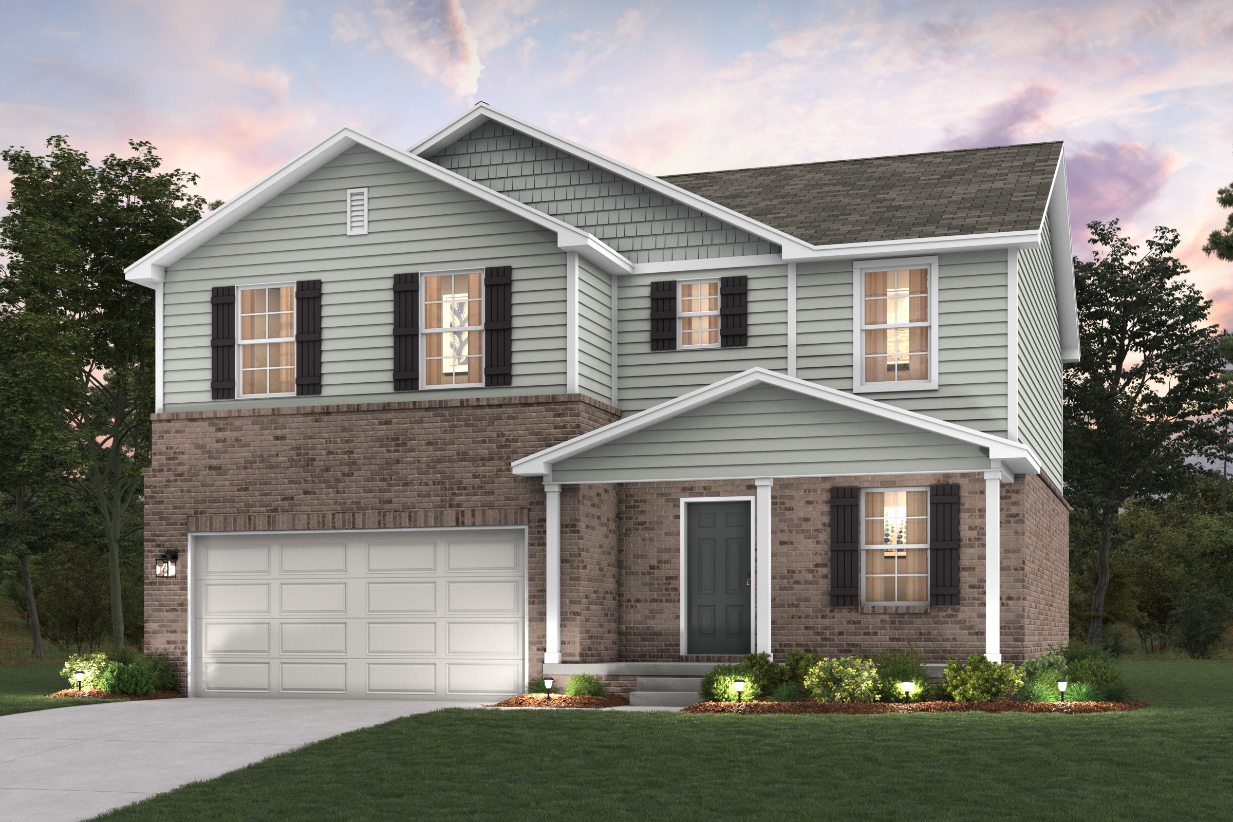 A house with a garage.