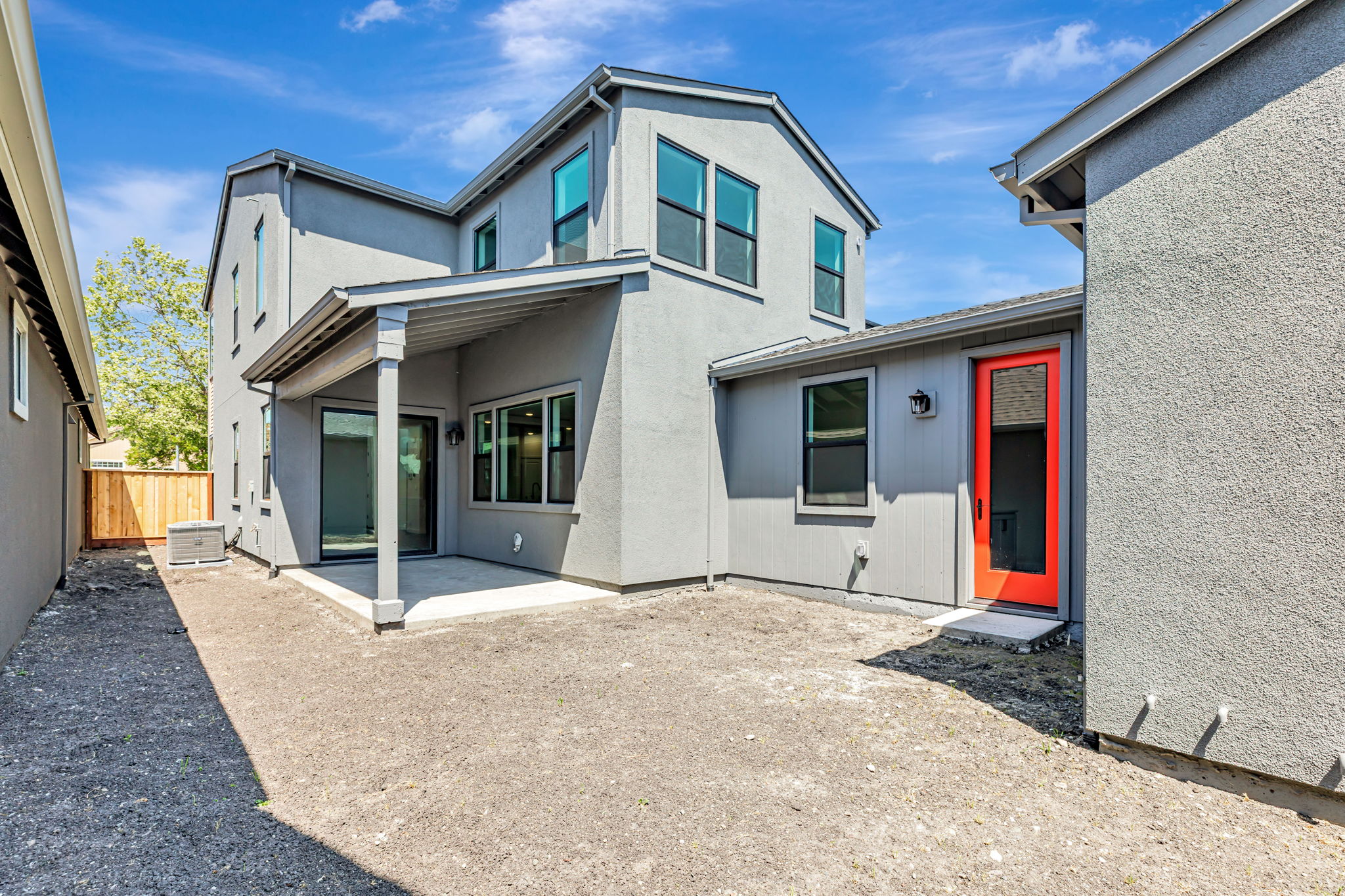 A house with a garage.