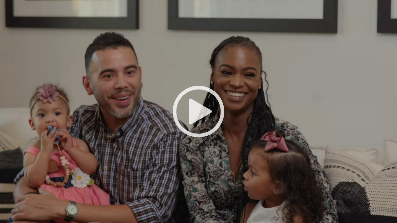 Century Communities homeowners inside home with two children